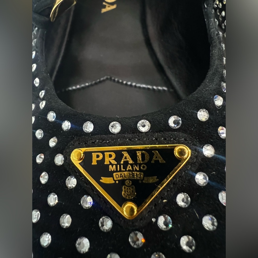 PRADA
Crystal Saffiano Dual Mary Jane Ballerina Flats - Picture 7 of 13